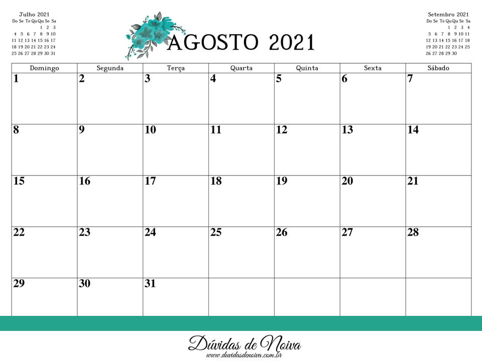Calendario agosto 2021 para imprimir pdf. 