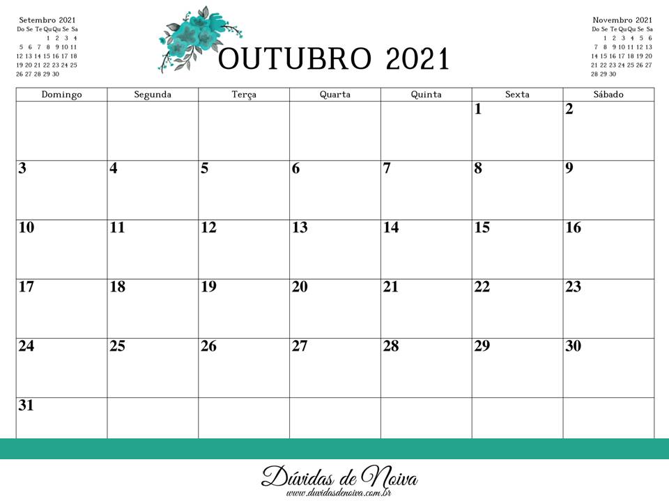 Calendario 2021 Para Imprimir Duvidas De Noiva